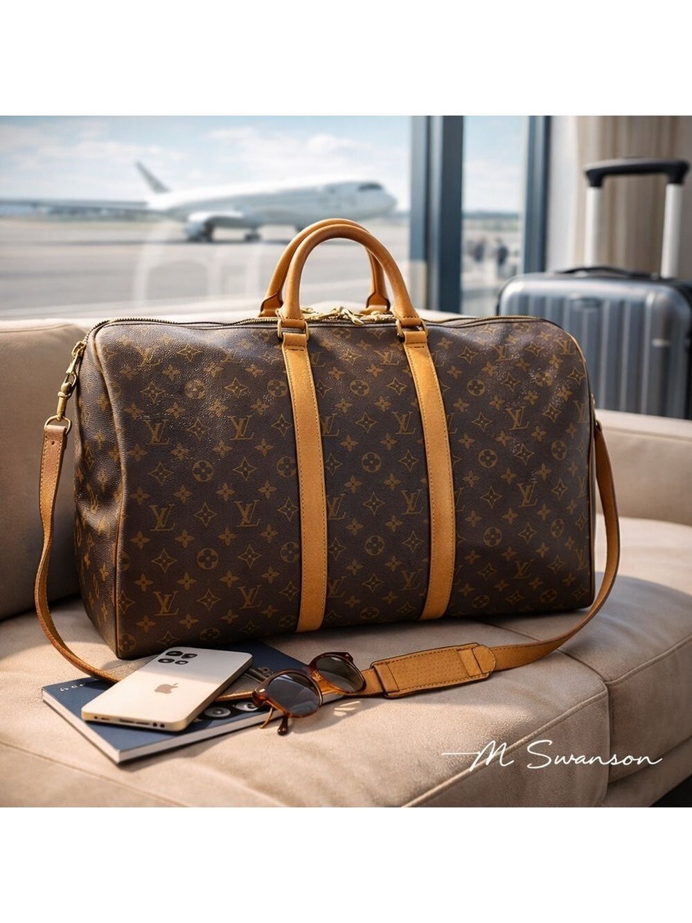 Louis Vuitton Keepall Bandoulière 55 Monogram Travel Duffel VI0930 Vintage